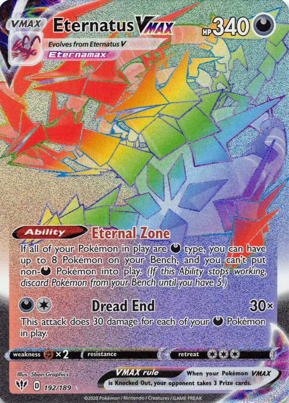 Eternatus VMAX (Secret) (192/189) [SWSH03: Darkness Ablaze] - Duel Kingdom