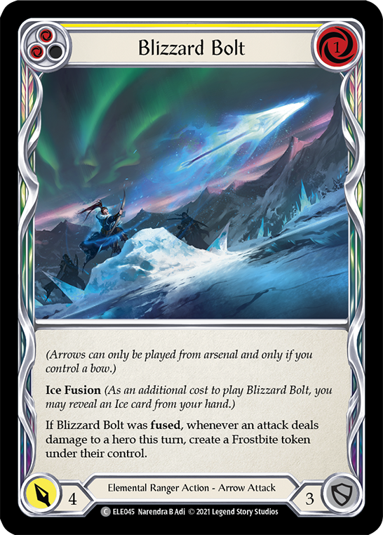 Blizzard Bolt (Yellow) [ELE045] 1st Edition Rainbow Foil - Duel Kingdom