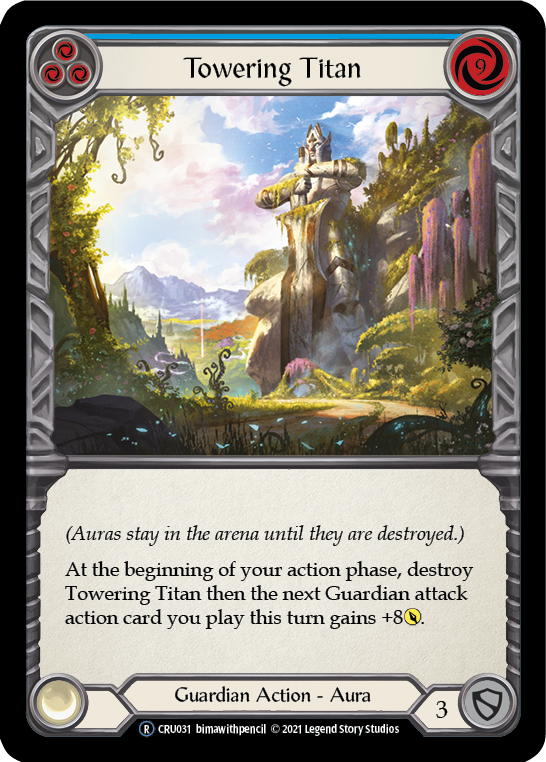 Towering Titan (Blue) (Rainbow Foil) [CRU031-RF] Unlimited Rainbow Foil - Duel Kingdom