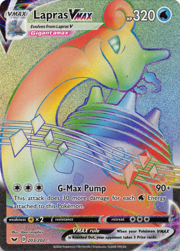 Lapras VMAX (Secret) (203/202) [SWSH01: Sword & Shield Base Set] - Duel Kingdom