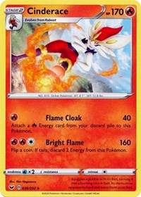 Cinderace (036) (036/202) [SWSH01: Sword & Shield Base Set] - Duel Kingdom
