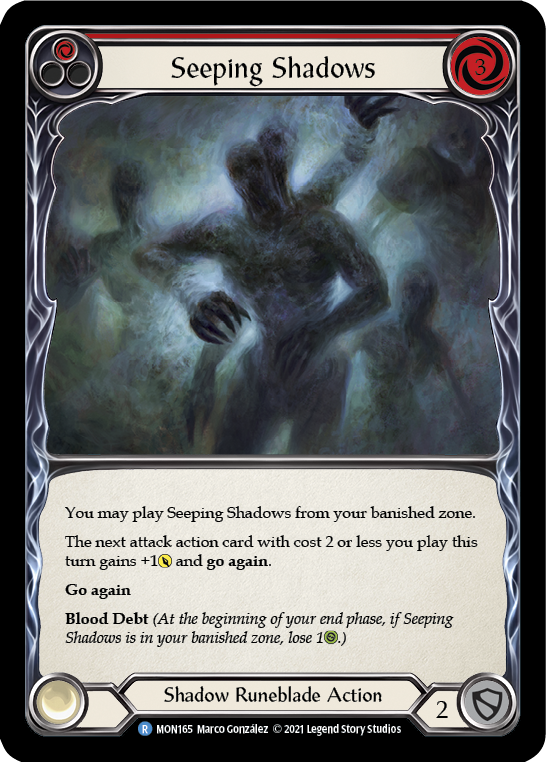 Seeping Shadows (Red) [MON165] 1st Edition Normal - Duel Kingdom