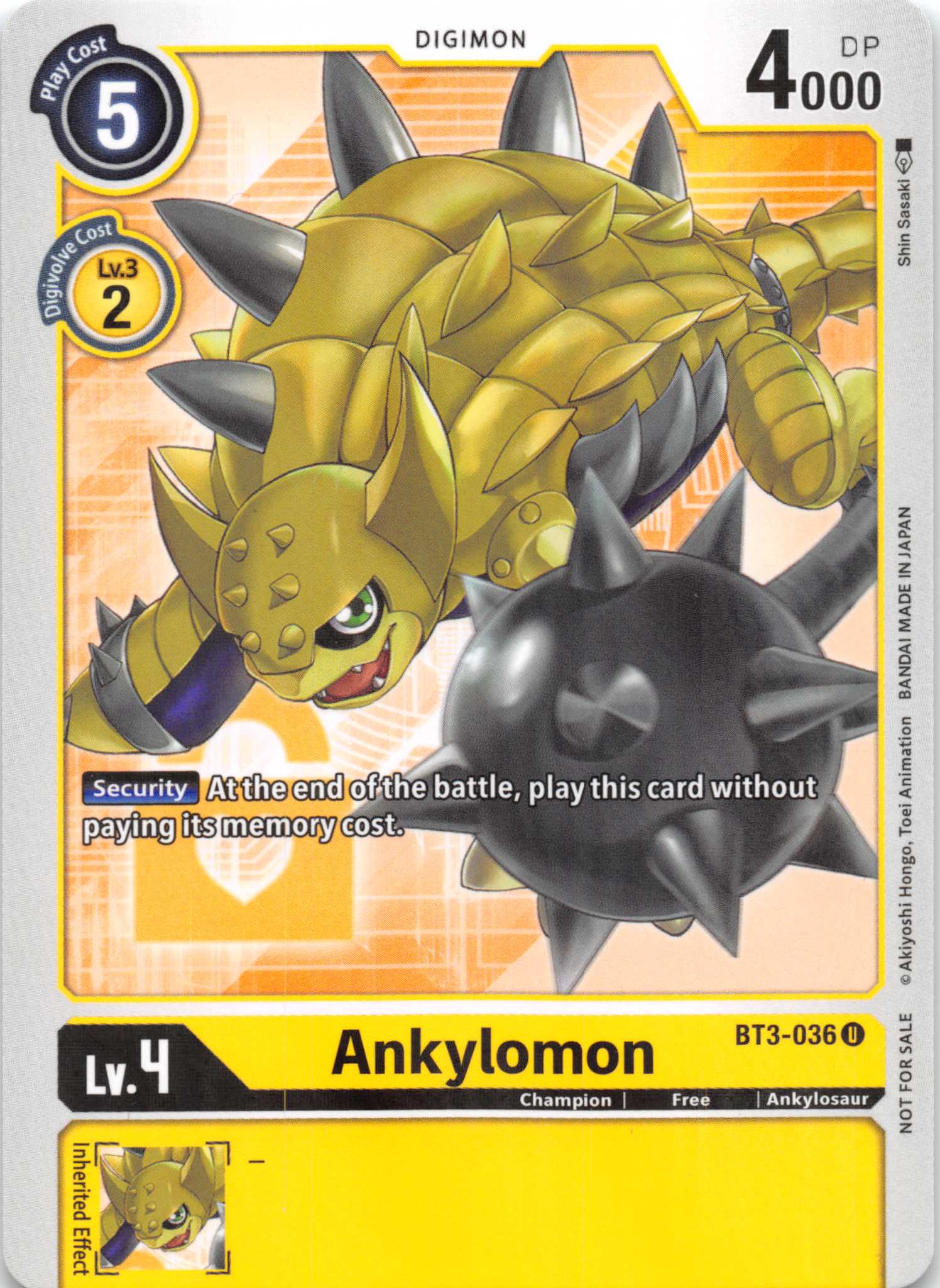 Ankylomon (Box Topper) [BT3-036] [Release Special Booster] Foil