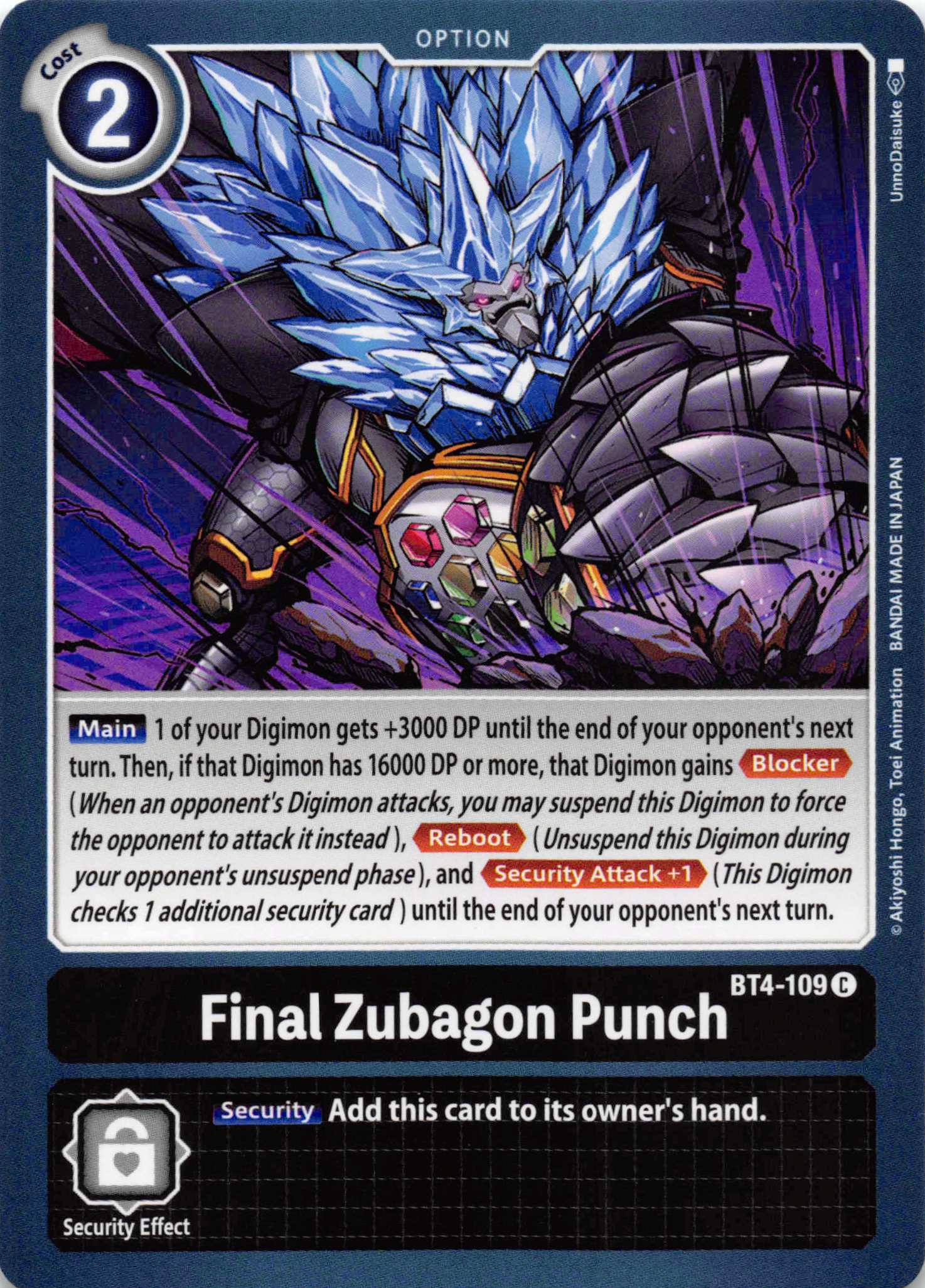 Final Zubagon Punch [BT4-109] [Great Legend] Normal