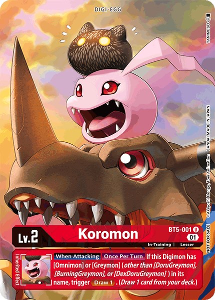 Koromon - BT5-001 (Premier TO Event June 2021) [BT5-001] [Battle of Omni] Foil