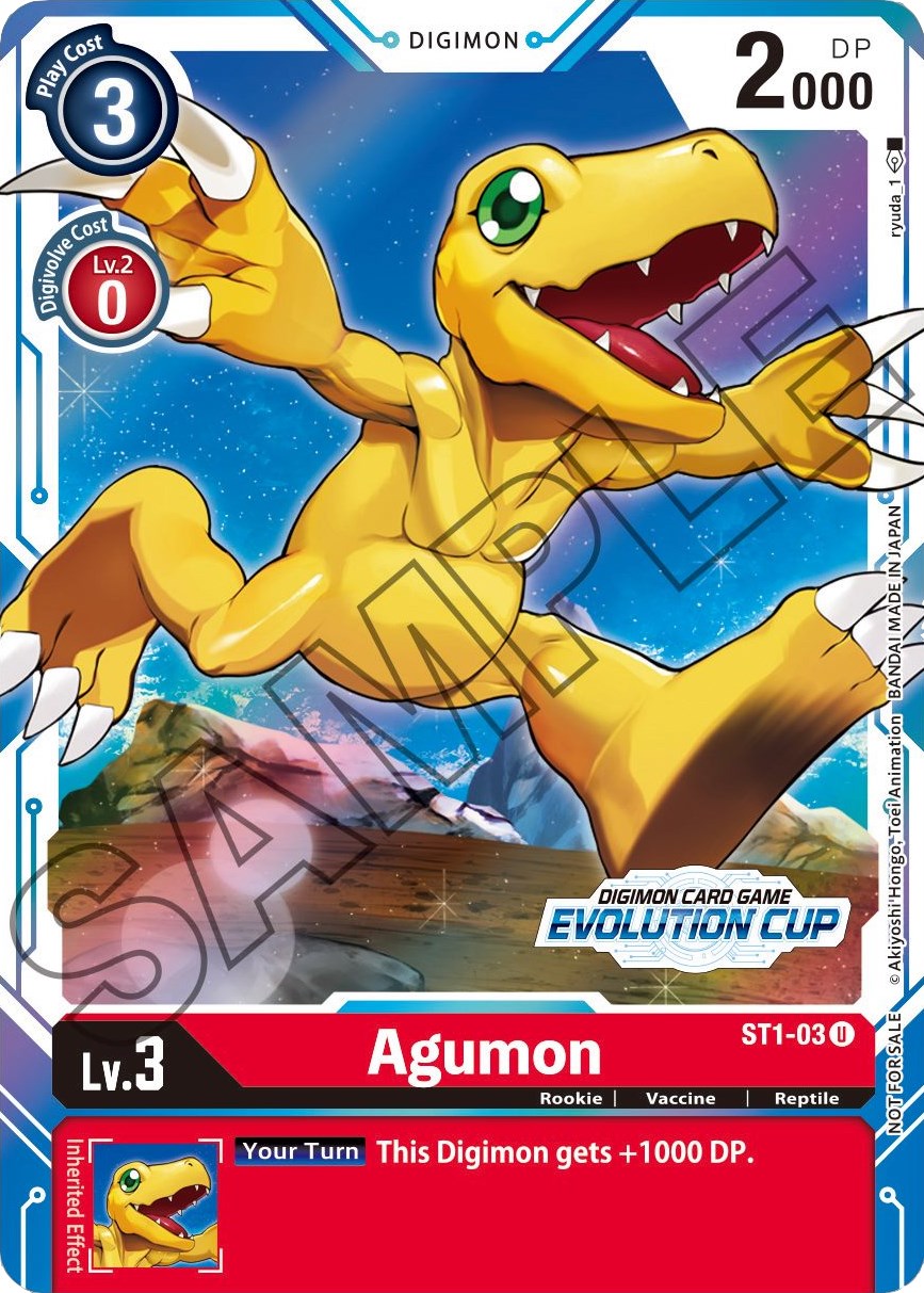Agumon - ST1-03 (July Evolution Cup 2021 Stamped) [ST1-03] [Starter Deck 01: Gaia Red] Foil