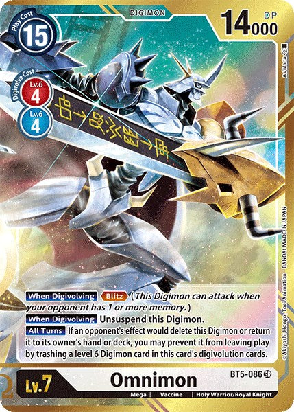 Omnimon (Alternate Art - As'Maria) [BT5-086-SR] [Battle of Omni] Foil