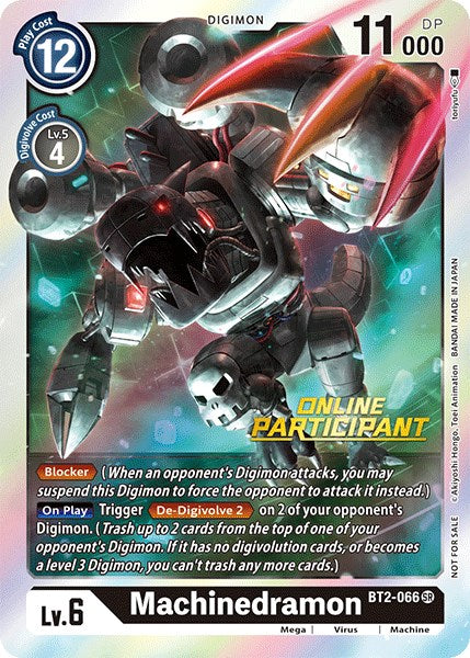 Machinedramon - BT2-066 (2021 Championship Online Regional) [Online Participant] [BT2-066] [Release Special Booster] Foil