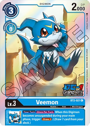 Veemon - BT2-021 (DC-1 Grand Prix) [BT2-021] [Release Special Booster] Foil