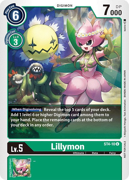 Lillymon (Official Tournament Pack Vol.3) [ST4-10] [Starter Deck 04: Giga Green] Normal