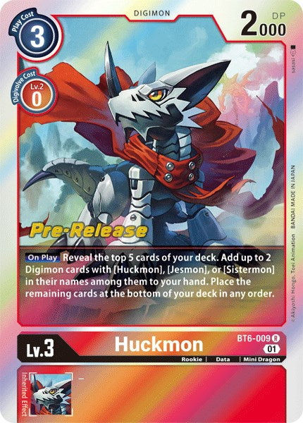 Huckmon [BT6-009] [Double Diamond Pre-Release Cards] Foil