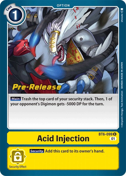 Acid Injection [BT6-099] [Double Diamond Pre-Release Cards] Foil