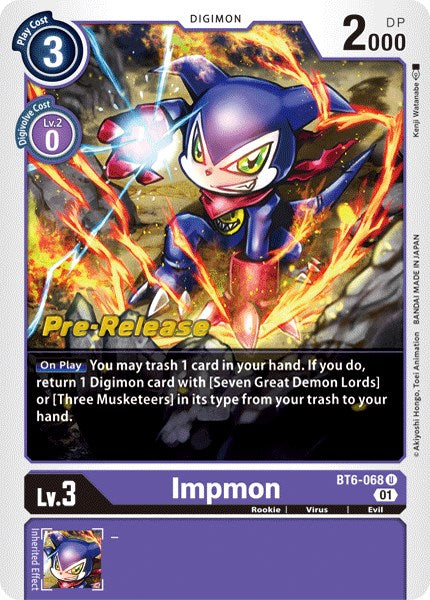 Impmon [BT6-068] [Double Diamond Pre-Release Cards] Normal