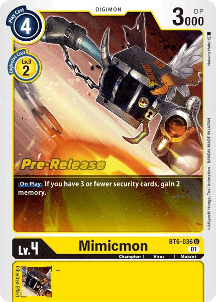 Mimicmon [BT6-036] [Double Diamond Pre-Release Cards] Normal