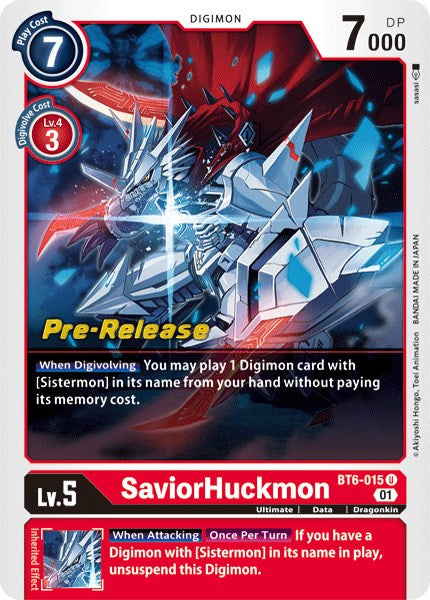 SaviorHuckmon [BT6-015] [Double Diamond Pre-Release Cards] Foil