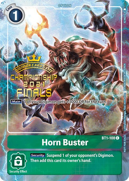 Horn Buster (2021 Championship Finals Tamer‘s Evolution Pack) [BT1-108] [Release Special Booster] Foil