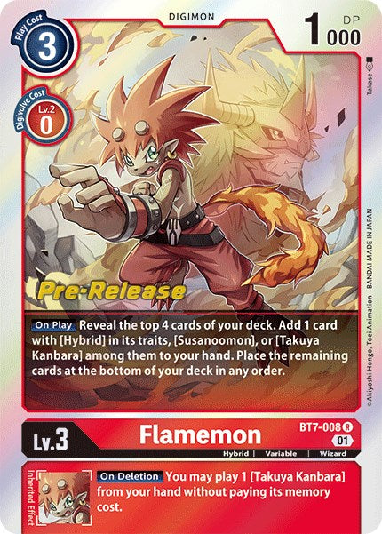 Flamemon [BT7-008] [Next Adventure Pre-Release Cards] Foil