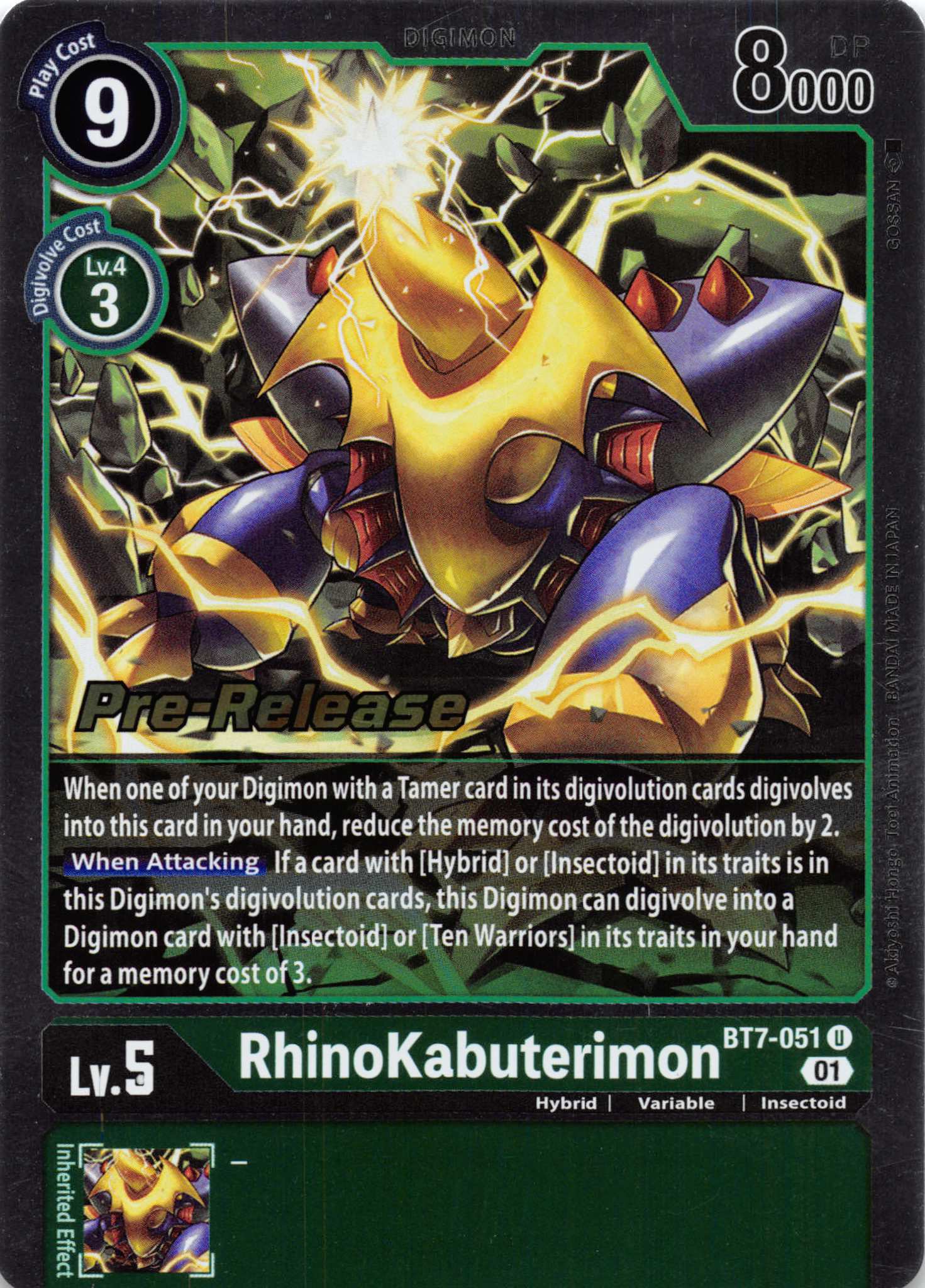 Rhinokabuterimon [BT7-051] [Next Adventure Pre-Release Cards] Normal
