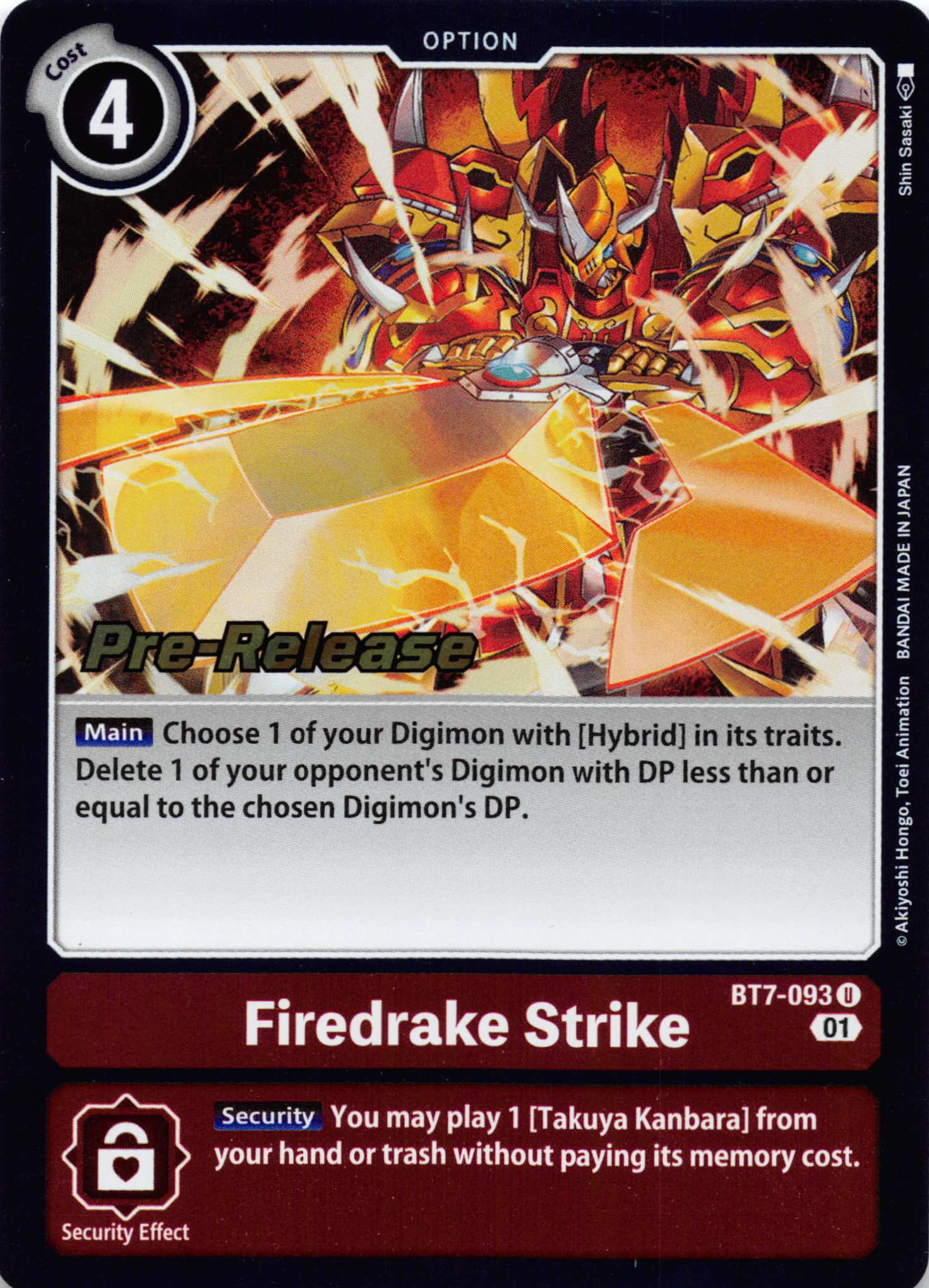 Firedrake Strike [BT7-093] [Next Adventure Pre-Release Cards] Normal