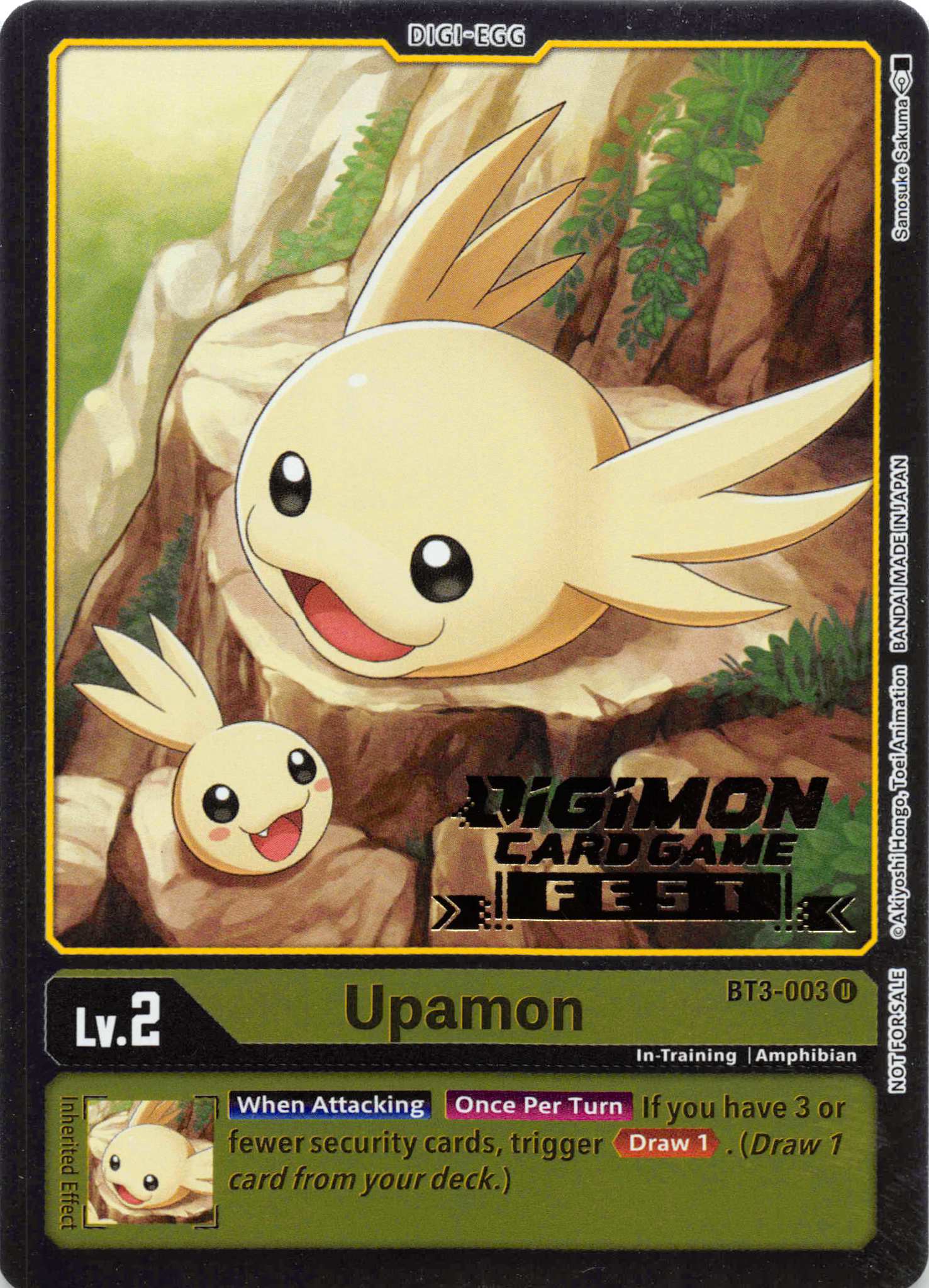 Upamon - BT3-003 (Digimon Card Game Fest 2022) [BT3-003] [Release Special Booster] Foil