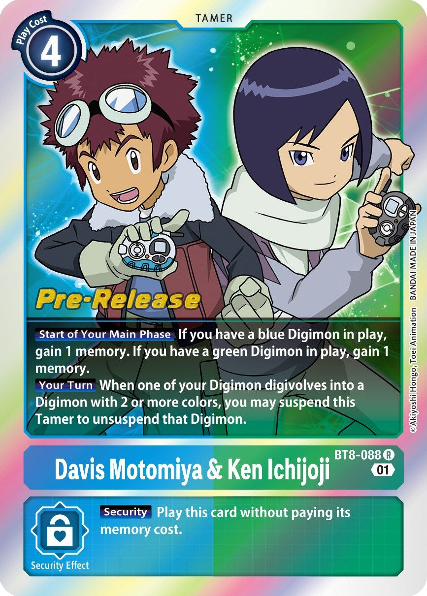 Davis Motomiya & Ken Ichijoji [BT8-088] [New Awakening Pre-Release Cards] Foil