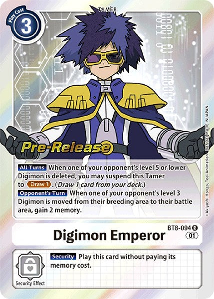 Digimon Emperor [BT8-094] [New Awakening Pre-Release Cards] Foil