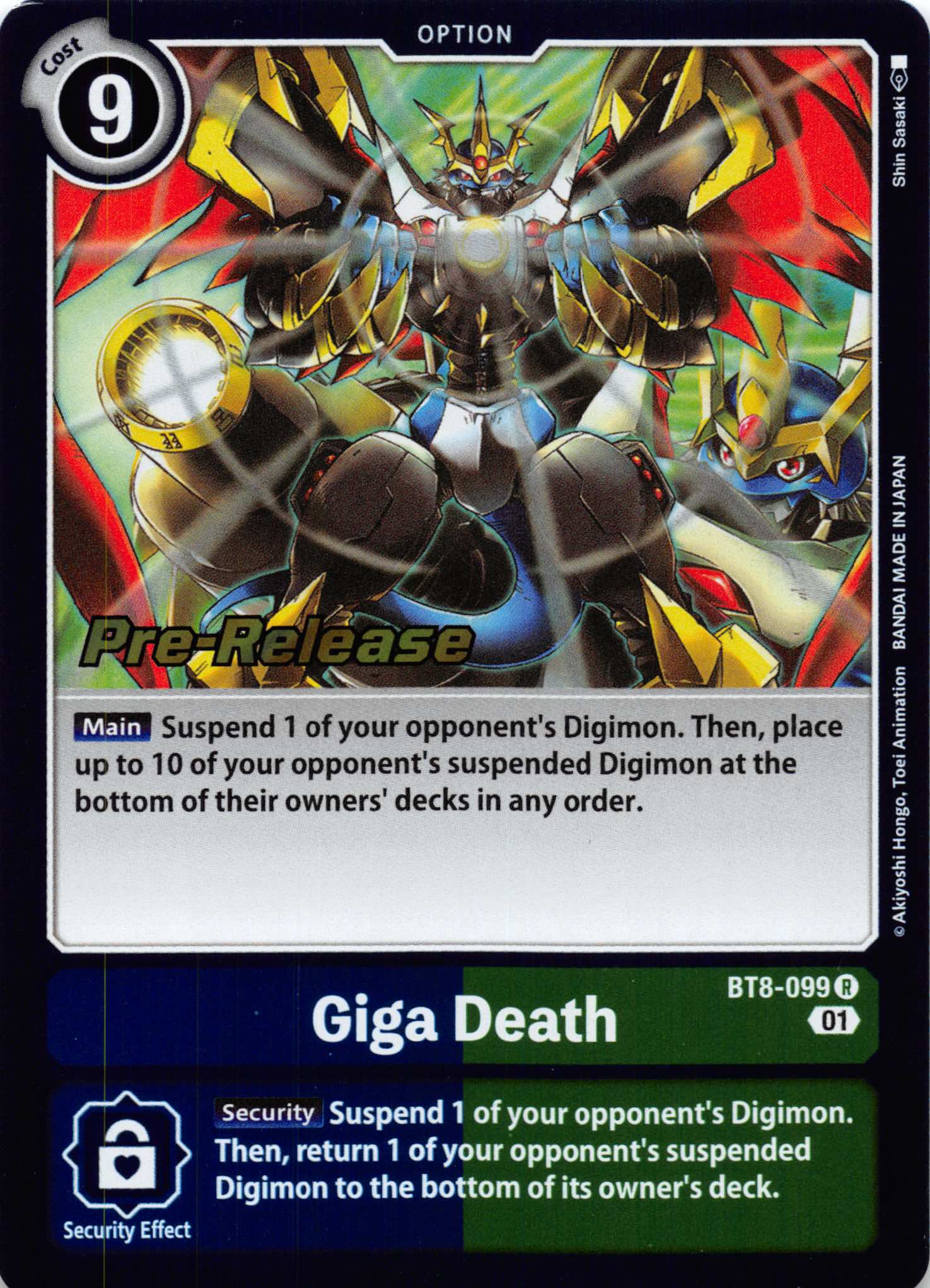 Giga Death [BT8-099] [New Awakening Pre-Release Cards] Foil