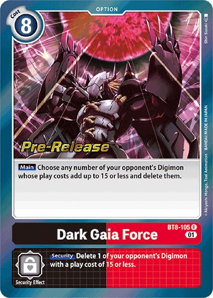 Dark Gaia Force [BT8-105] [New Awakening Pre-Release Cards] Foil