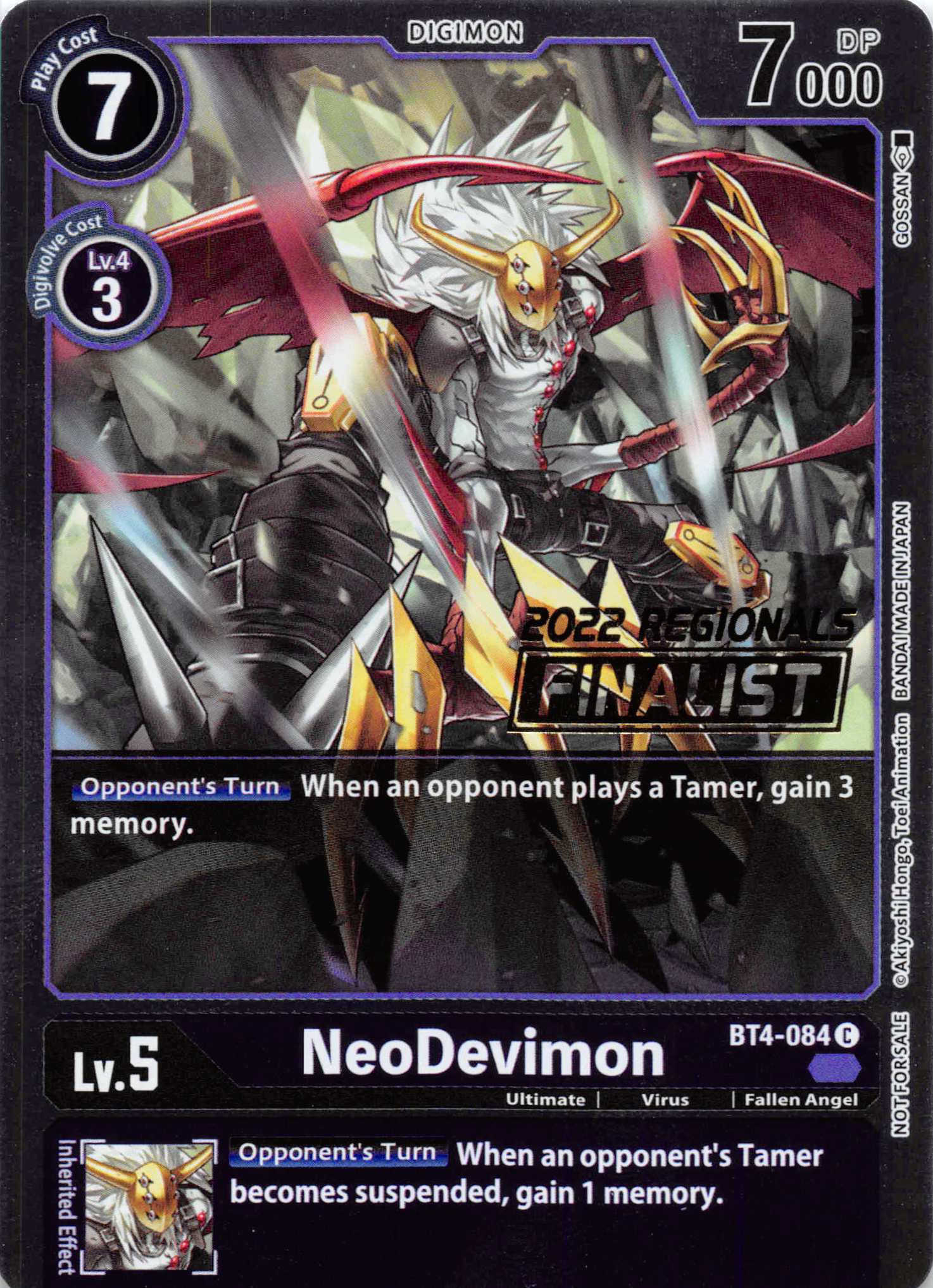 NeoDevimon (2022 Championship Online Regional) [Online Finalist] [BT4-084] [Great Legend] Foil