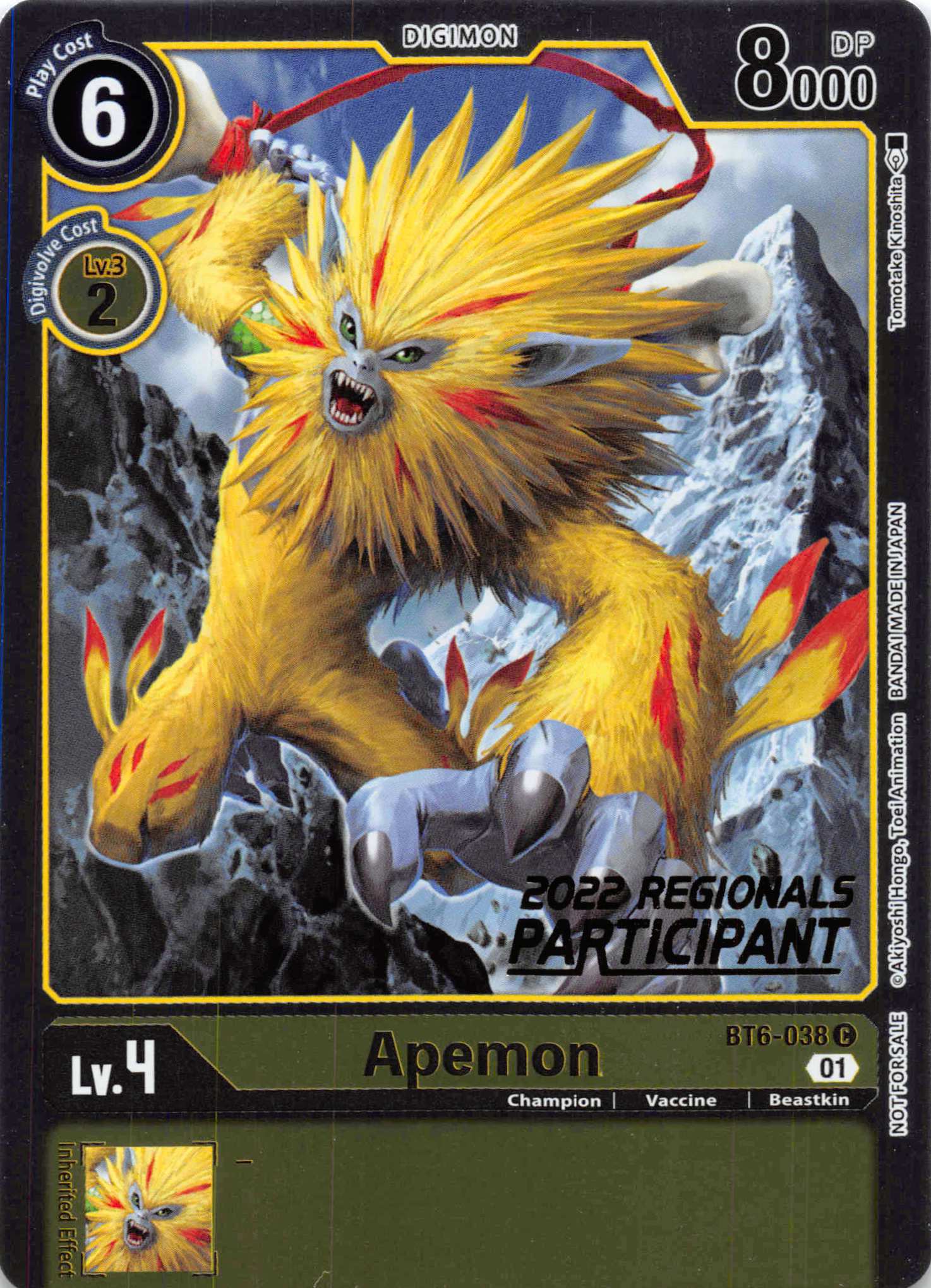 Apemon (2022 Championship Online Regional) [Online Participant] [BT6-038] [Double Diamond] Foil