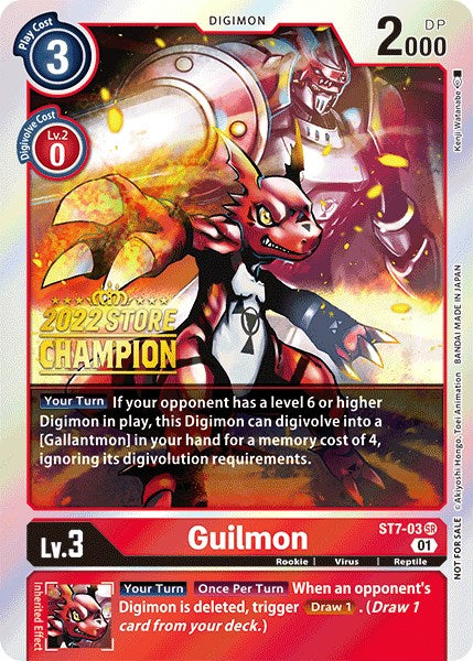 Guilmon (2022 Store Champion) [ST7-03] [Starter Deck 07: Gallantmon] Foil