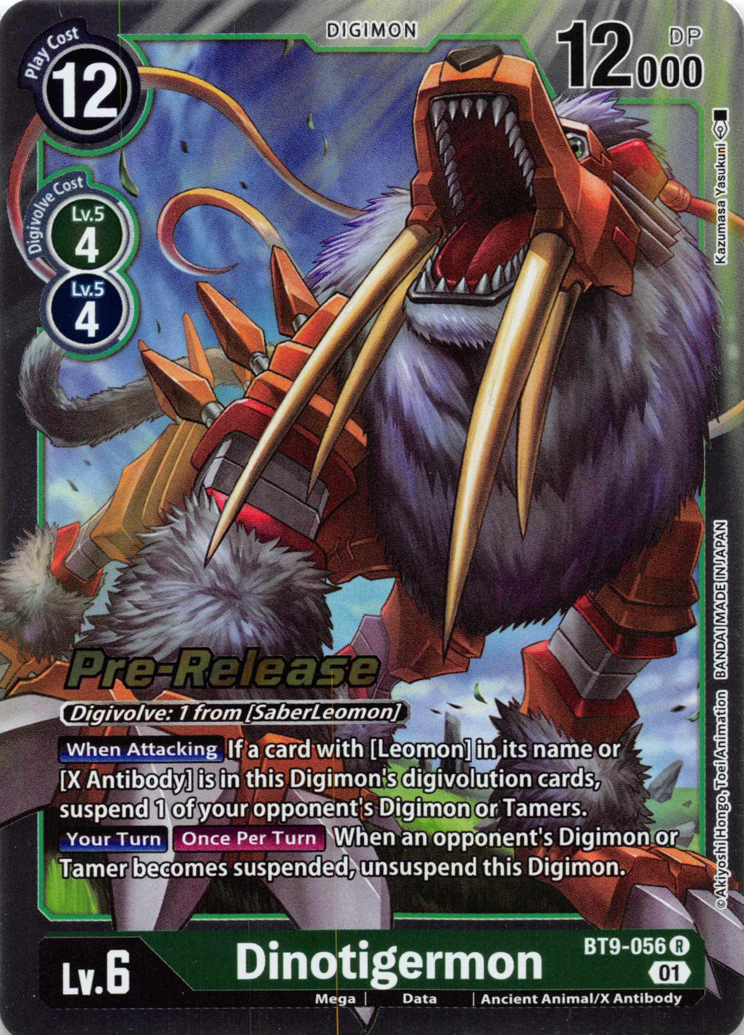 Dinotigermon [BT9-056] [X Record Pre-Release Cards] Normal