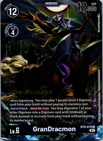 GranDracmon [BT9-079] [X Record Pre-Release Cards] Foil