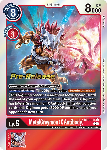 MetalGreymon (X Antibody) [BT9-015] [X Record Pre-Release Cards] Foil