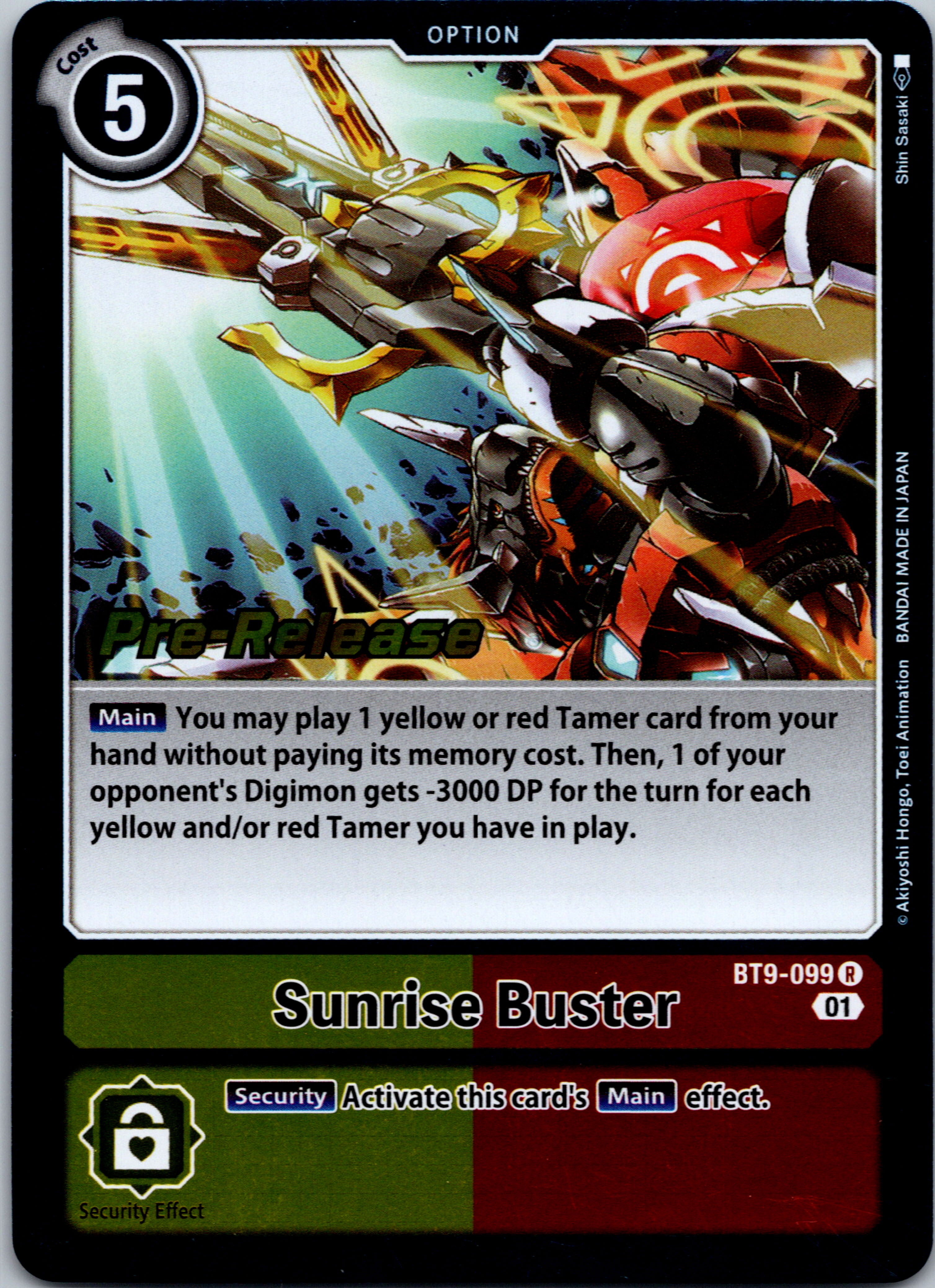 Sunrise Buster [BT9-099] [X Record Pre-Release Cards] Normal