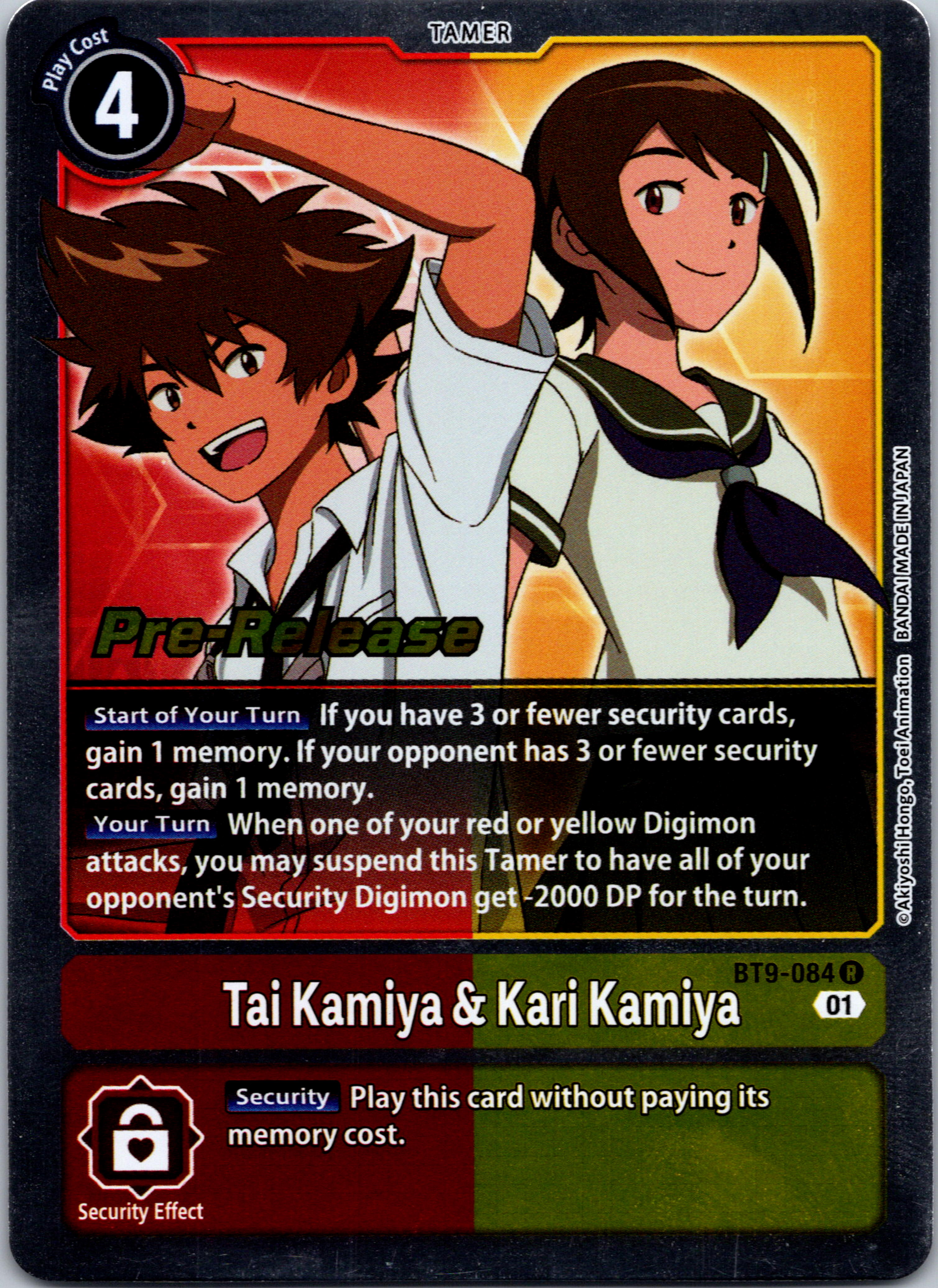 Tai Kamiya & Kari Kamiya [BT9-084] [X Record Pre-Release Cards] Foil