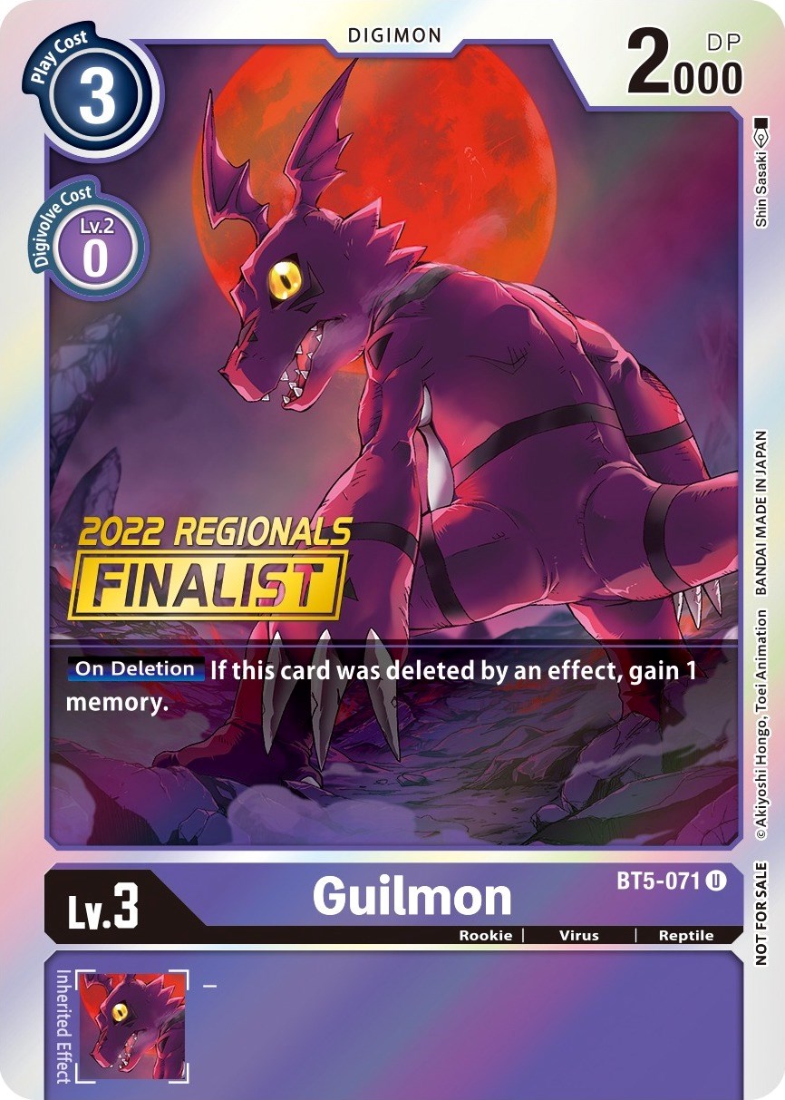 Guilmon (2022 Championship Offline Regional) [Online Finalist] [BT5-071] [Battle of Omni] Foil