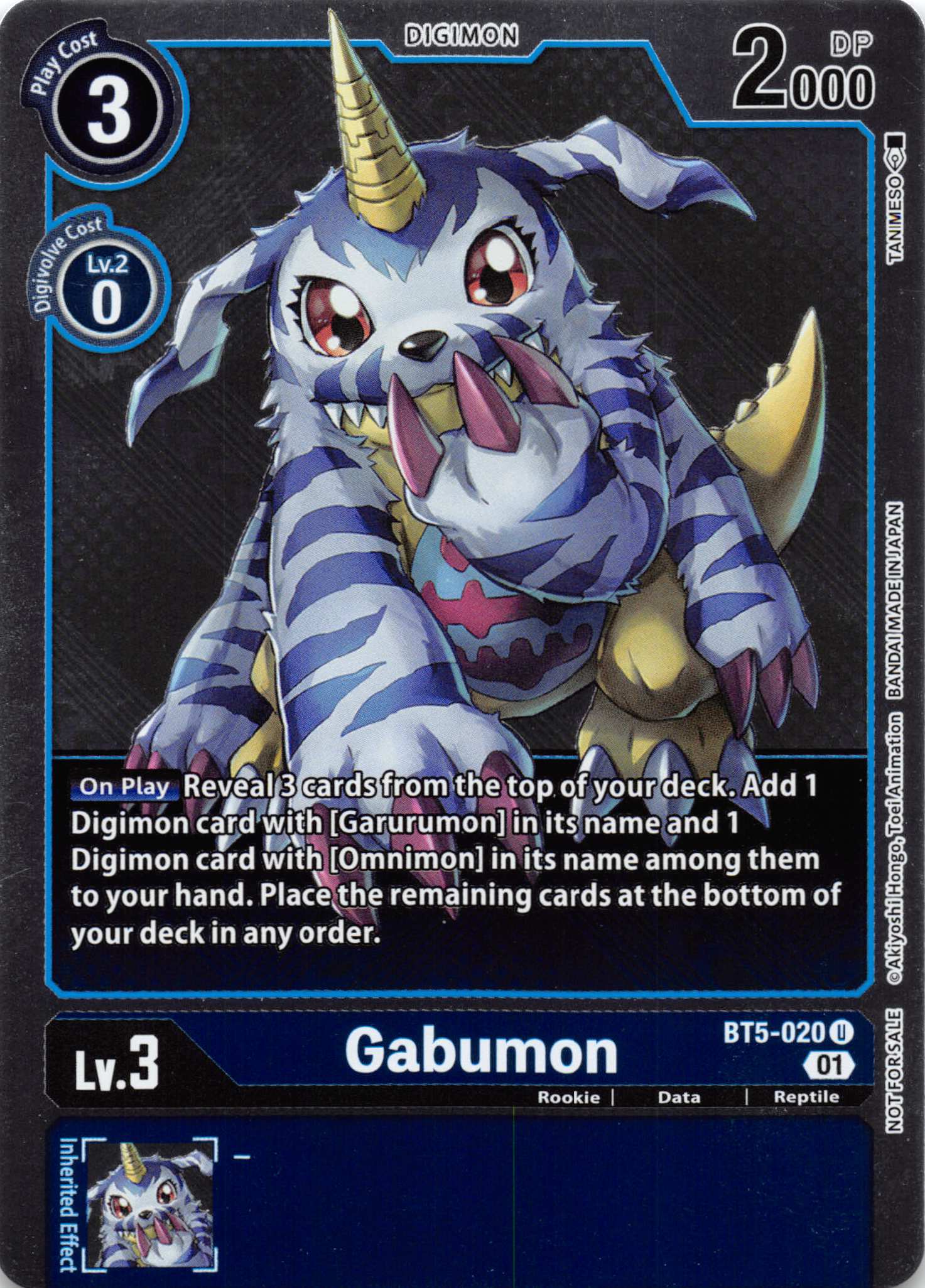 Gabumon (X Record Pre-Release Tournament Winner Card) [BT5-020] [X Record Pre-Release Cards] Foil