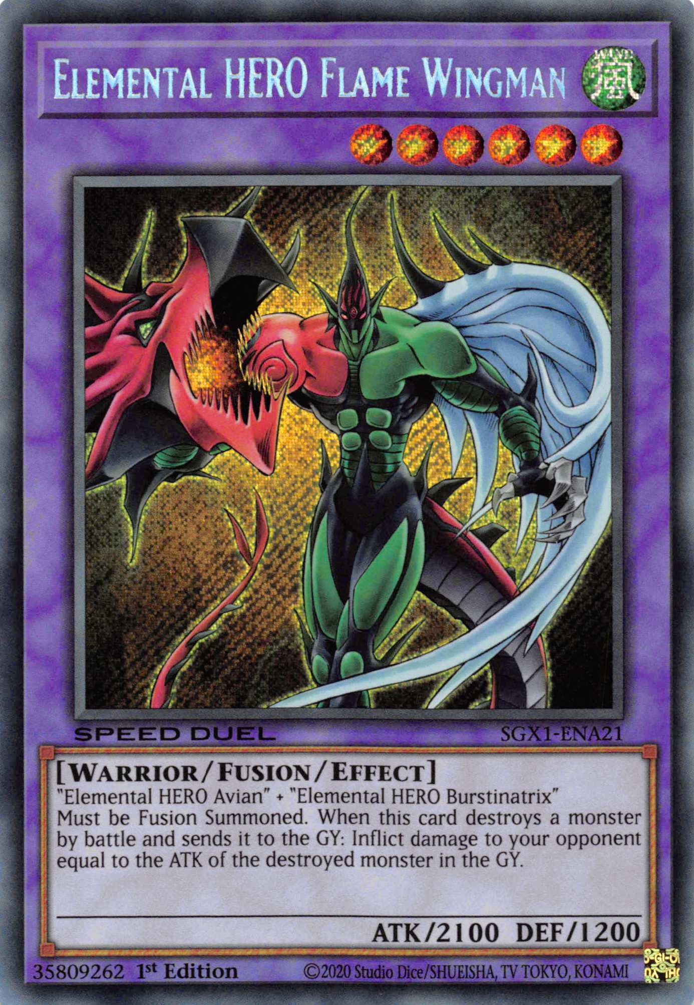 Elemental HERO Flame Wingman [SGX1-ENA21] Secret Rare - Duel Kingdom