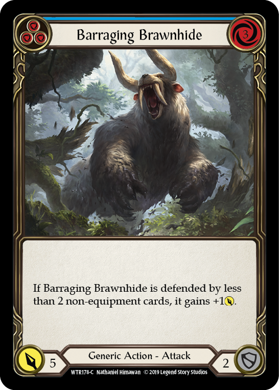 Barraging Brawnhide (Blue) [WTR178-C] Alpha Print Normal - Duel Kingdom