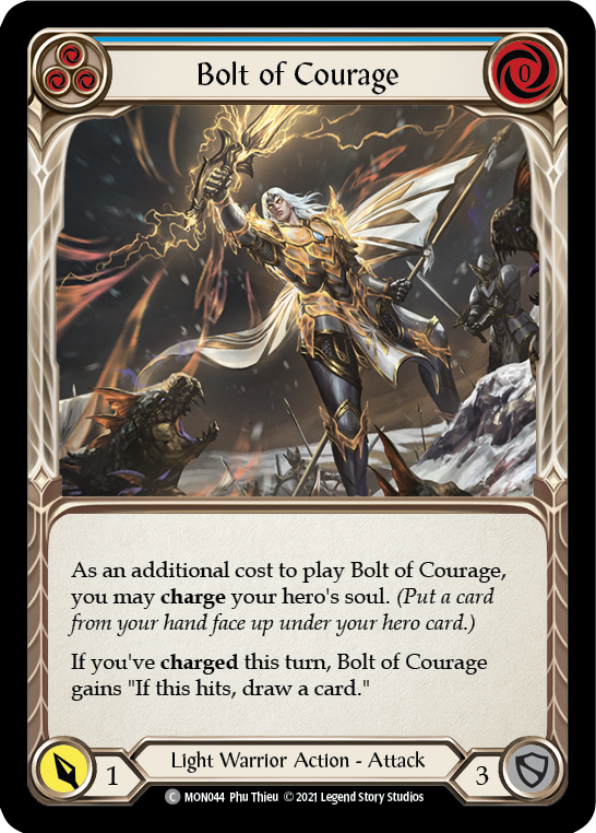 Bolt of Courage (Blue) [MON044] 1st Edition Normal - Duel Kingdom