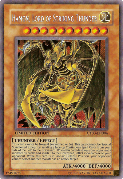 Hamon, Lord of Striking Thunder [CT03-EN006] Secret Rare - Duel Kingdom