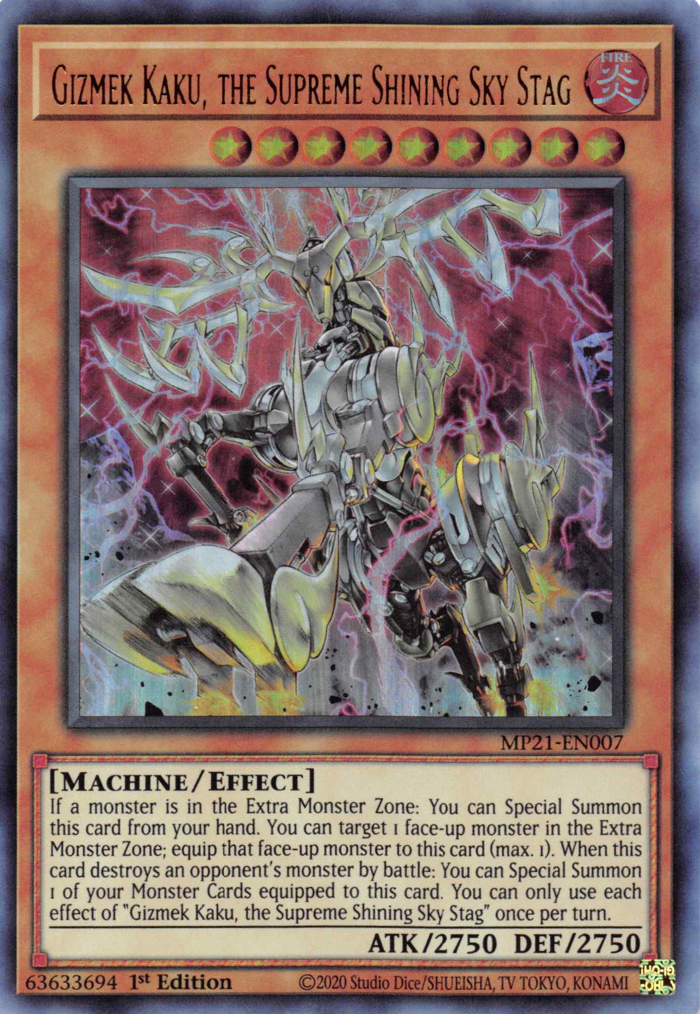 Gizmek Kaku, the Supreme Shining Sky Stag [MP21-EN007] Ultra Rare - Duel Kingdom