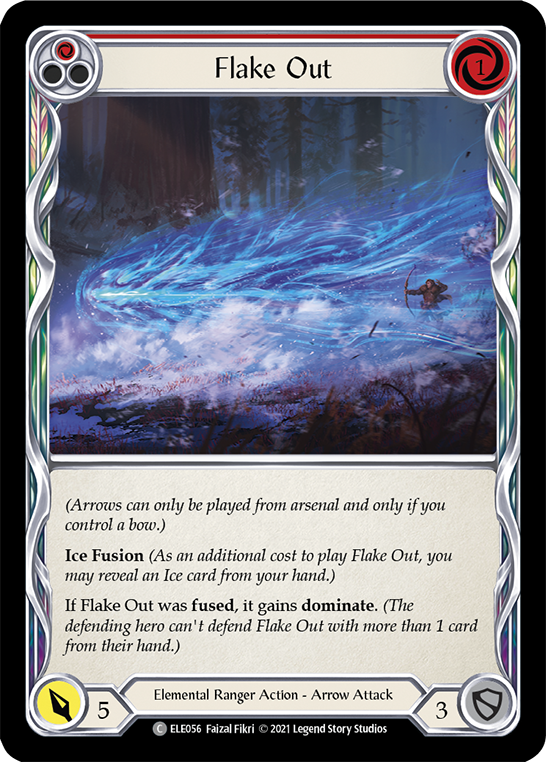 Flake Out (Red) [ELE056] 1st Edition Rainbow Foil - Duel Kingdom