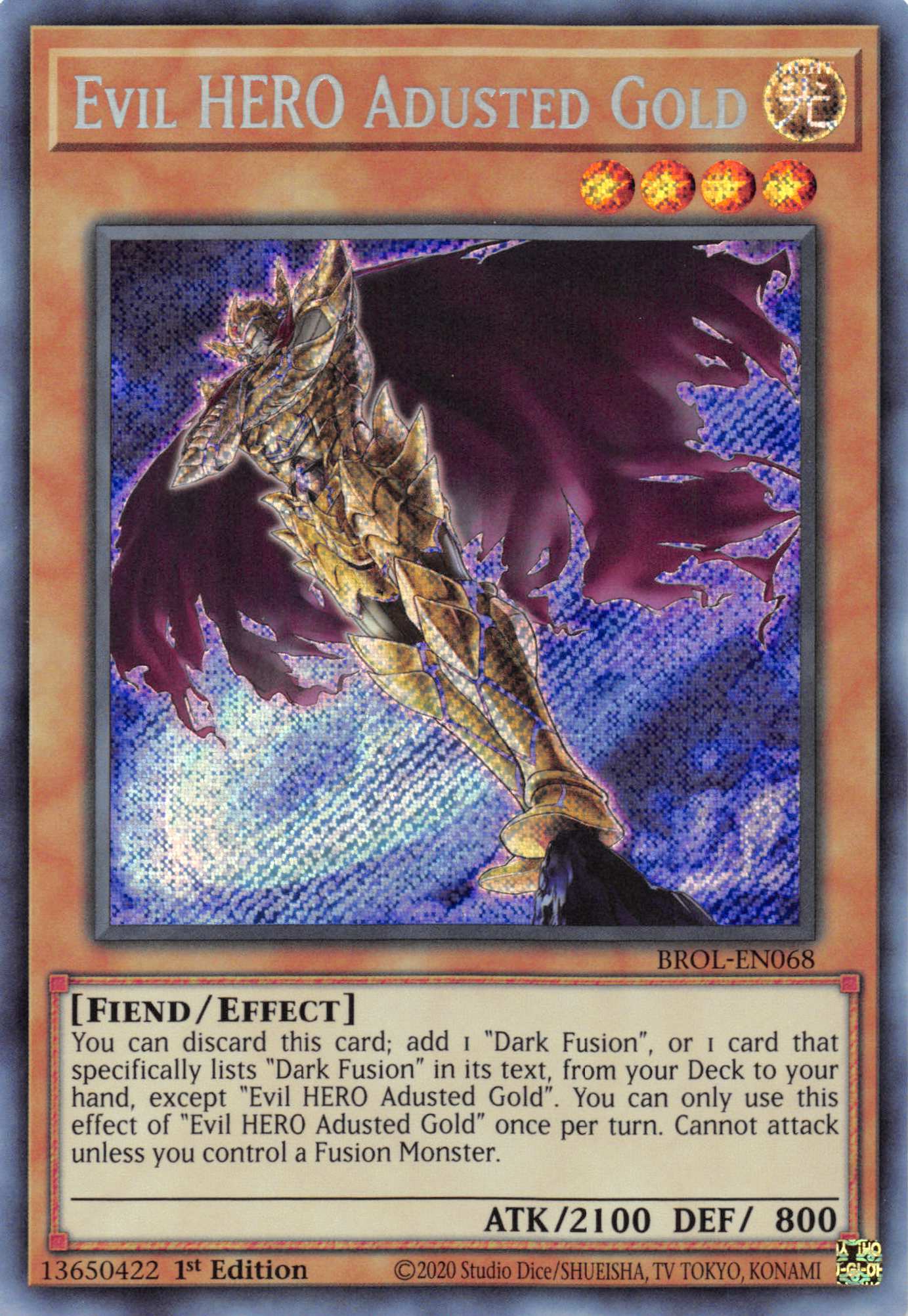 Evil HERO Adusted Gold [BROL-EN068] Secret Rare - Duel Kingdom