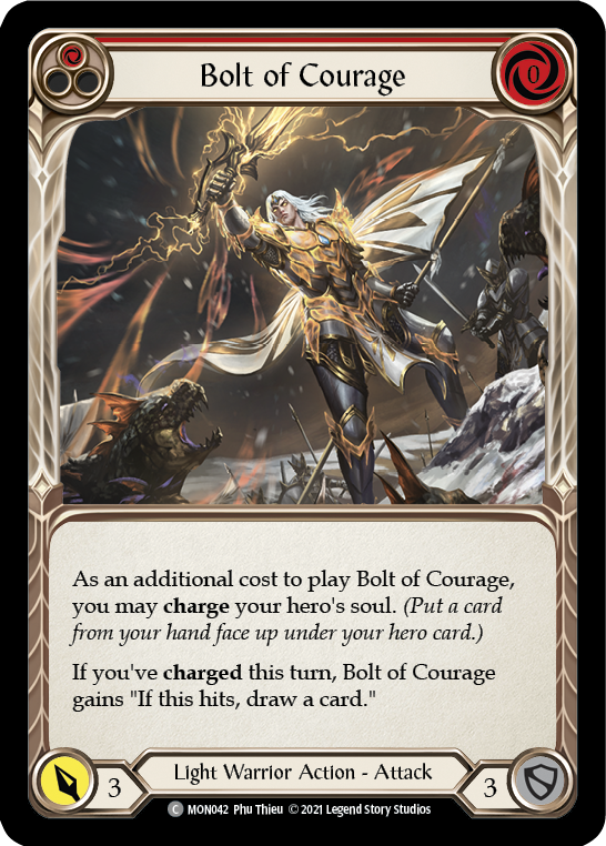 Bolt of Courage (Red) [MON042] 1st Edition Normal - Duel Kingdom
