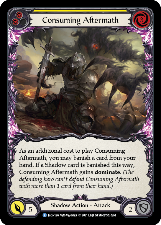 Consuming Aftermath (Yellow) [MON196] 1st Edition Normal - Duel Kingdom