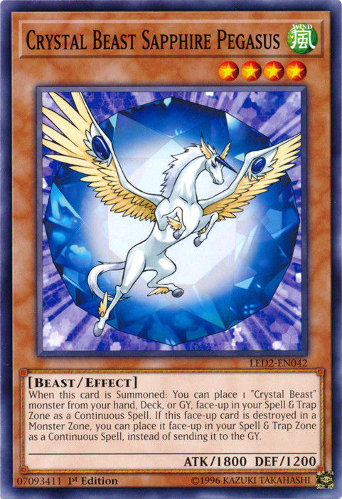Crystal Beast Sapphire Pegasus [LED2-EN042] Common - Duel Kingdom