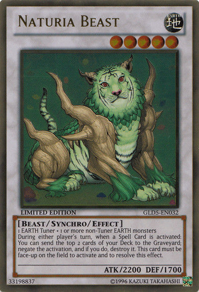 Naturia Beast [GLD5-EN032] Gold Rare - Duel Kingdom