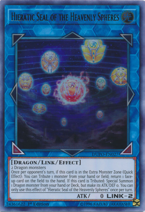 Hieratic Seal of the Heavenly Spheres [DUPO-EN027] Ultra Rare - Duel Kingdom